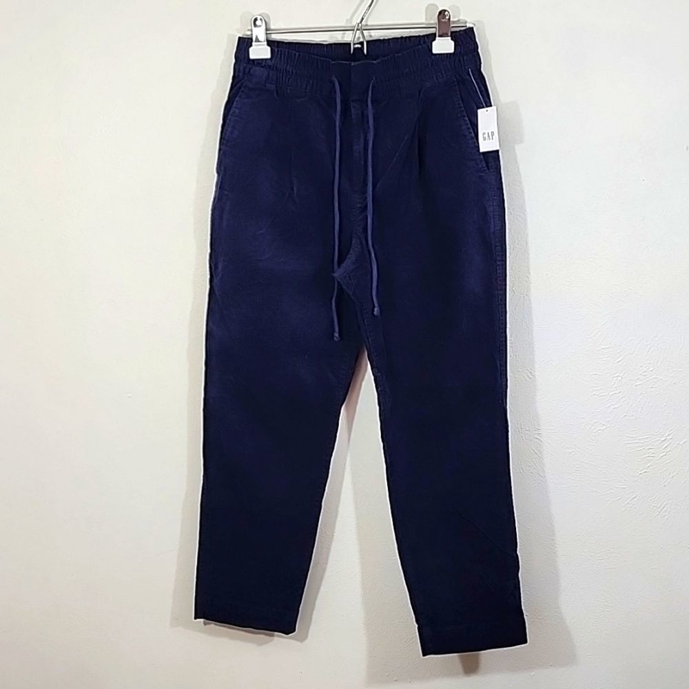 Gap Navy Blue Corduroy Pants With Drawstring NWT Size 6